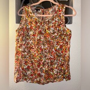 Talbots Multicolor Paisley Sleeveless Blouse